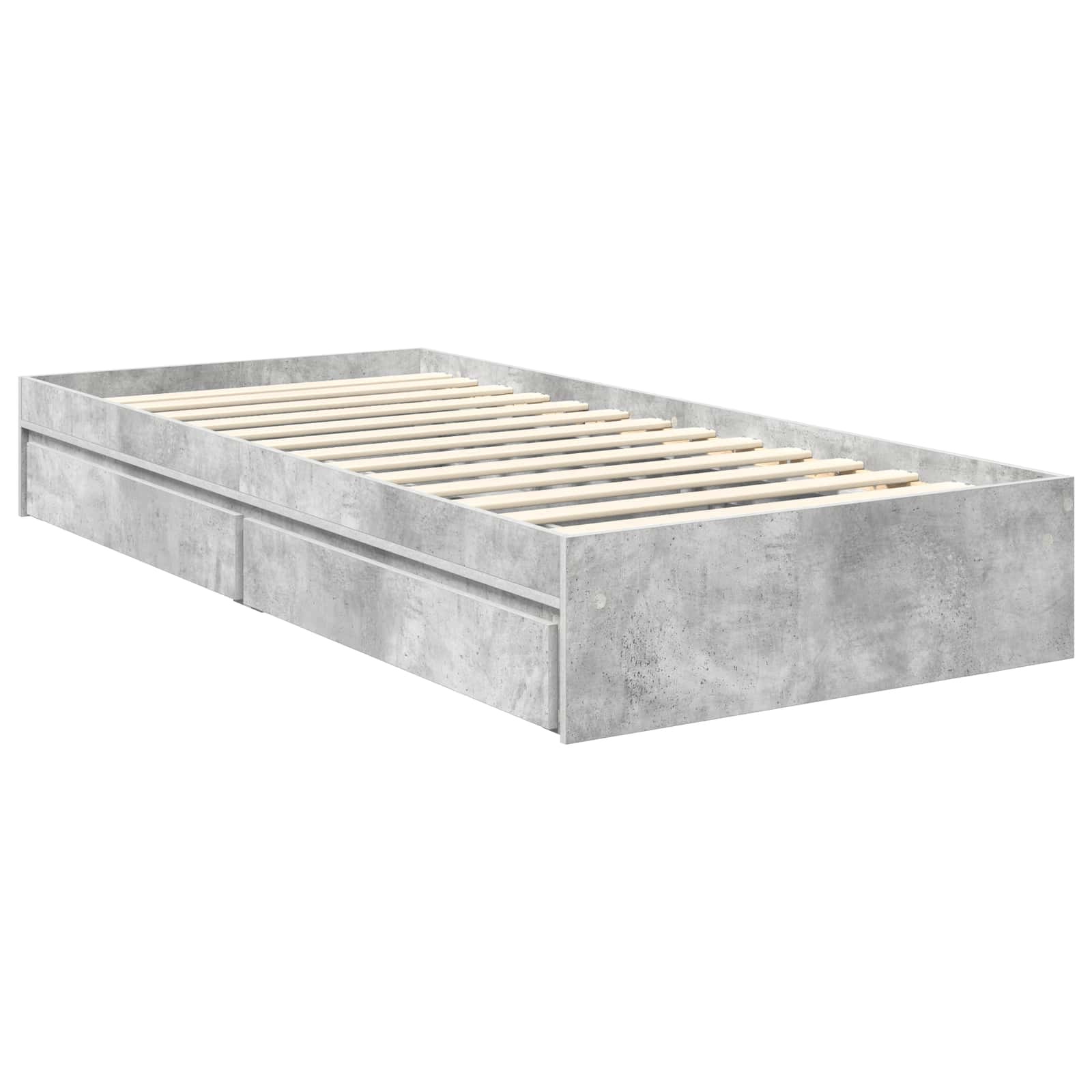 Lit de rangement Gris béton 90 x 190 cm panneau de bois - 6