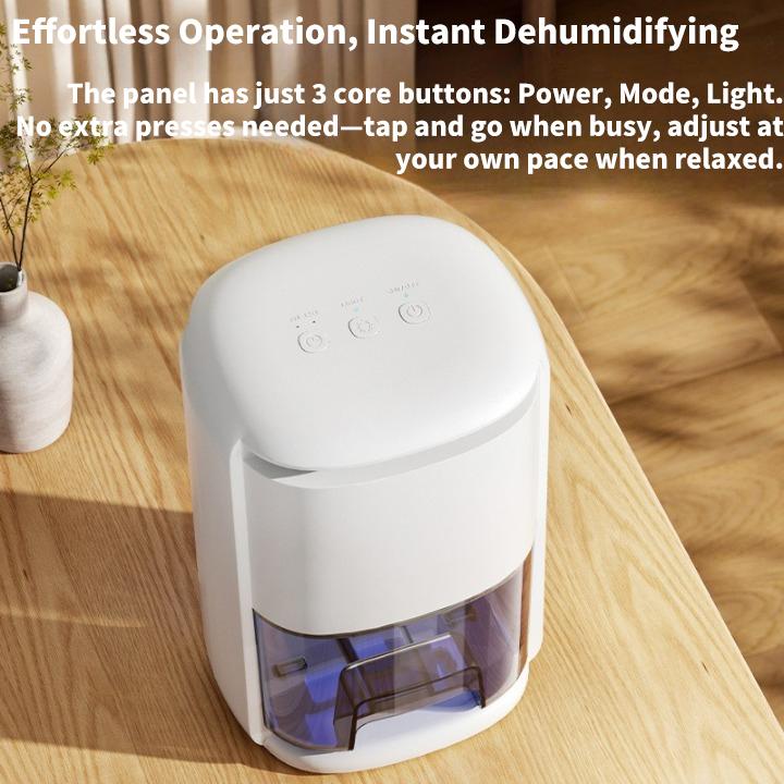 Deshumidificador portátil silencioso y potente para hogar, baño y oficina – control fácil y eficaz - 2