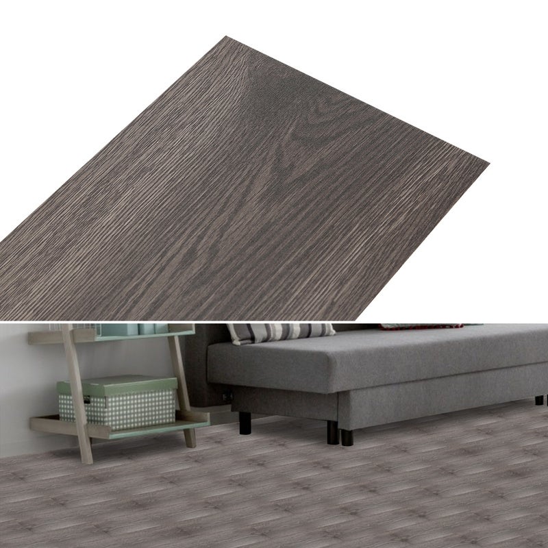 Parquet adhesivo vinilo pvc 28 piezas 3,92 m² night oak chêne noir
