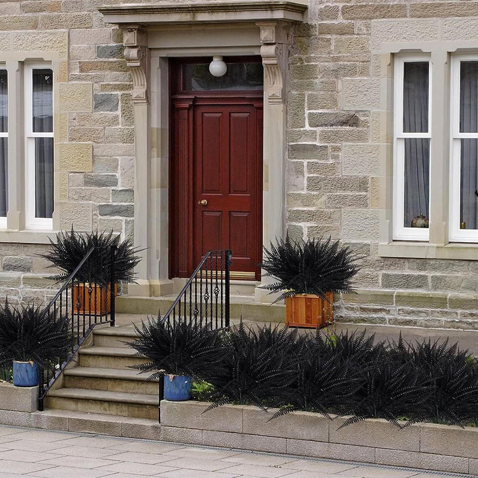 Plantas Artificiales Helecho De Boston, 10 Piezas Plantas Artificiales, Plantas Decorativas Plantas Falsas De Helecho, Ramas Artificiales, Negro - 5