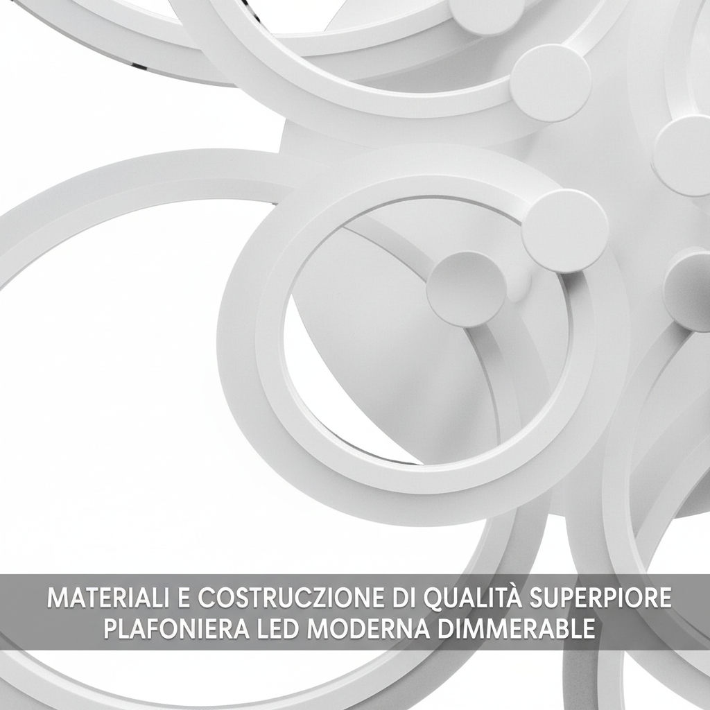 Lampadario Plafoniera LED moderno da soffitto Dimmerabile 8 cerchi per camera da letto soggiorno cucina 78W x 2 colori 3000K 4000K 6500K - 10