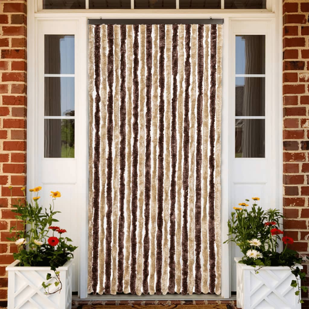 Moustiquaire | Rideau anti-moustique Beige et marron clair 90x220 cm Chenille CFW97295 - 2
