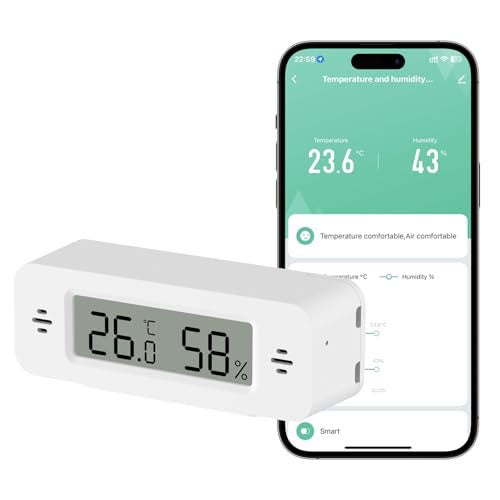 1 thermomètre et hygromètre WiFi avec alarme intelligente et stockage de données, adapté chambre , chambre de bébé,l'entrepôt, à la cave, à la serre