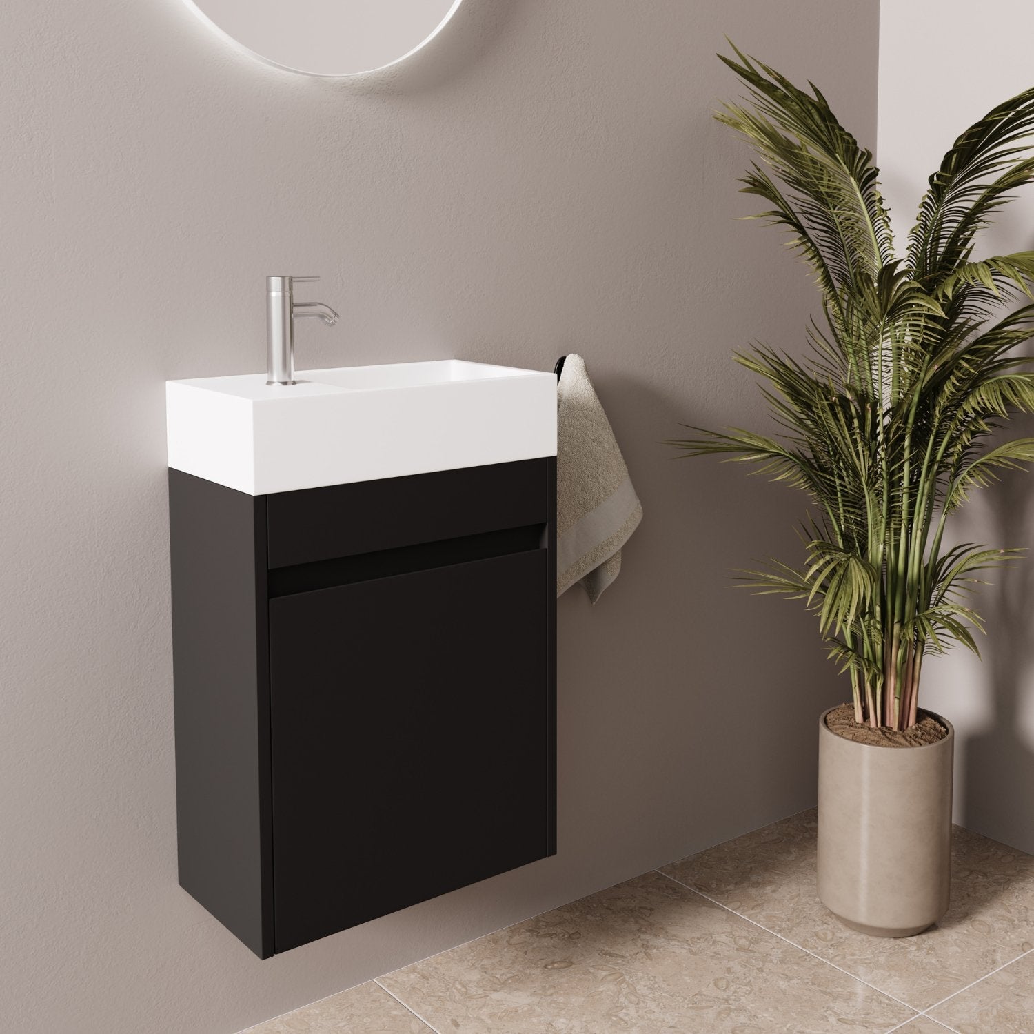 LOMAZOO meuble lave-mains Ibiza noir mat - 40cm - 2