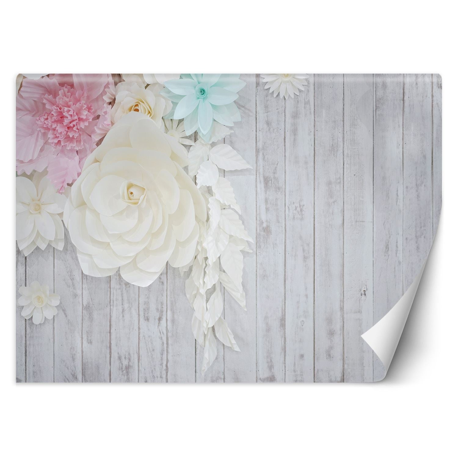 Fototapeta, Drewno i kwiaty 250x175