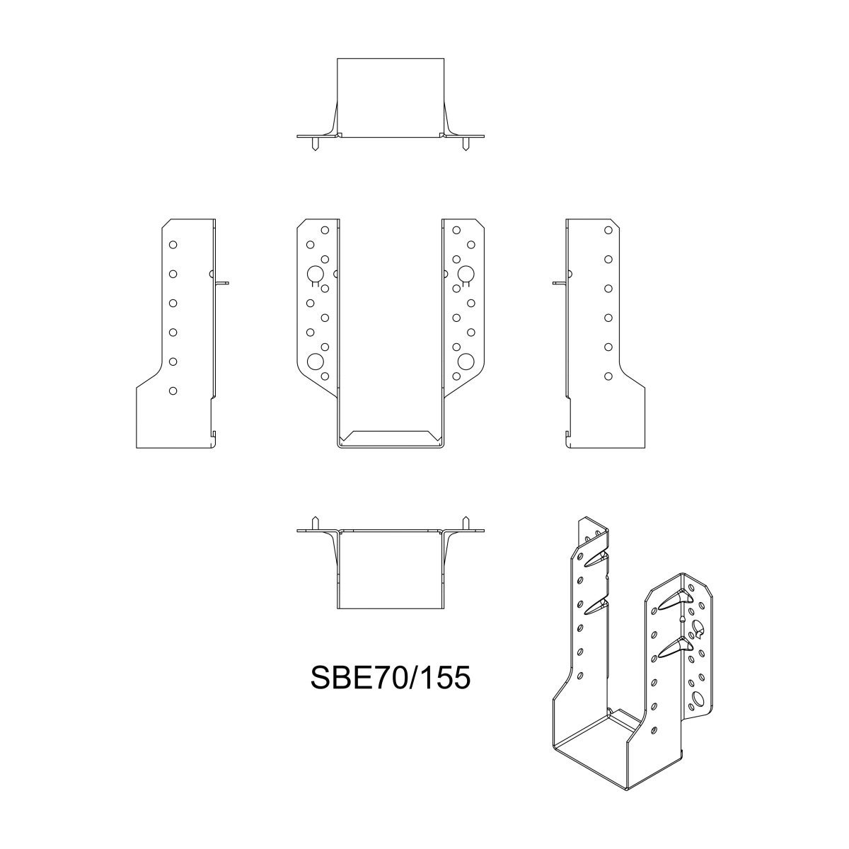 Sabot ailes extérieures 70 X 155 X 1.5 - SIMPSON - 2