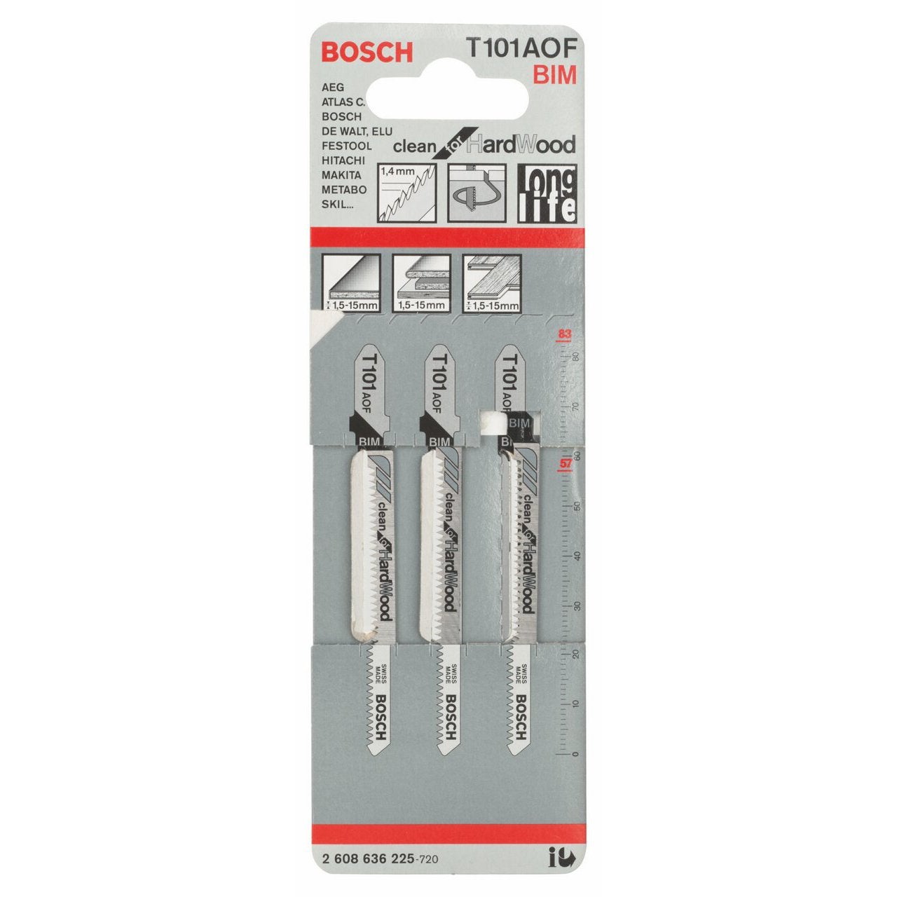 Brzeszczot do wyrzynarki Bosch PRO Hardwood clean curve T101AOF 83 mm, 3 szt. - 2608636225 - 5