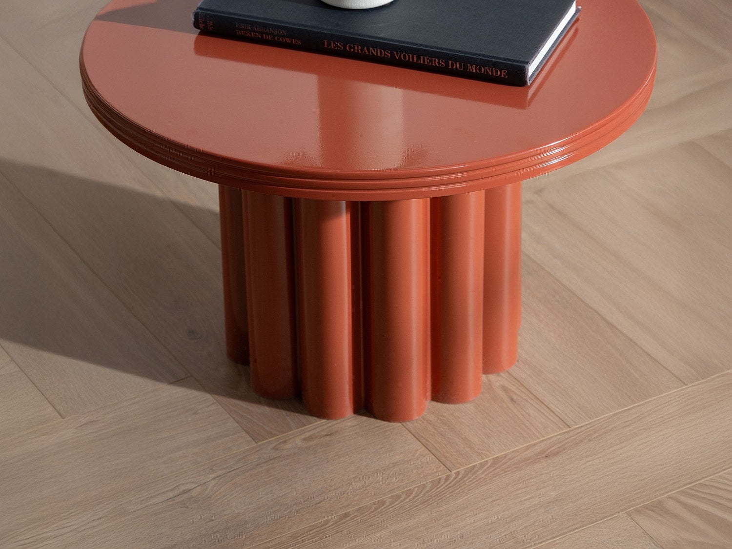 Stolik dostawiany z metalu - Terakota - SEMALIA - 4