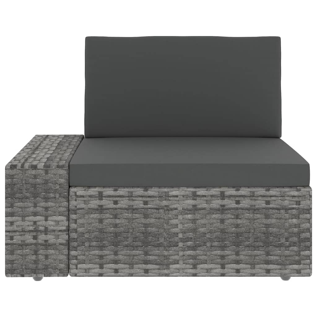 Maison Exclusive - Set Divani da Giardino 8 pz con Cuscini in Polyrattan Grigio - 9