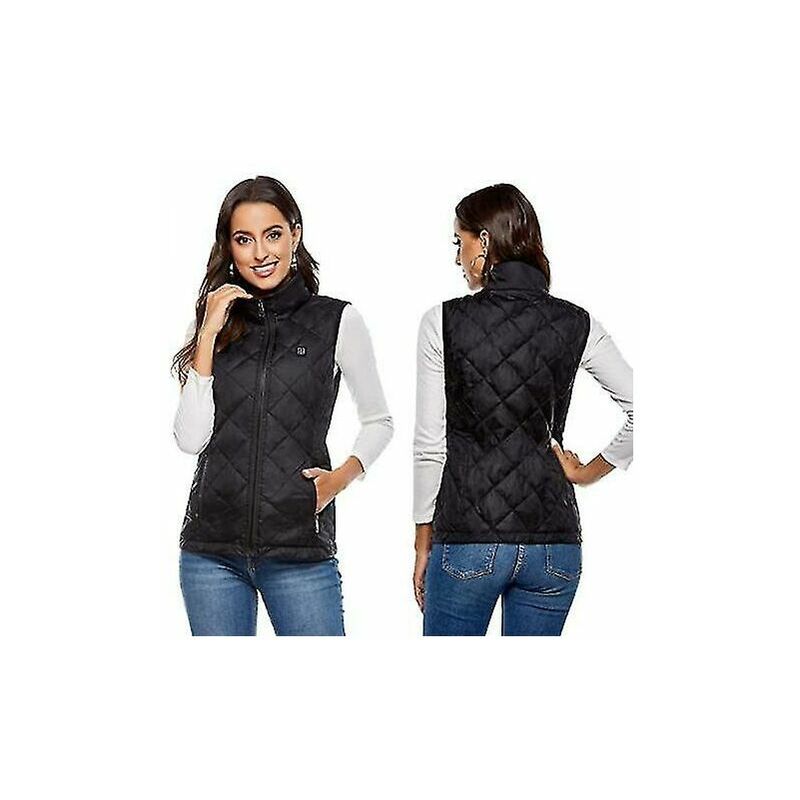 Gilet chauffant femme 4 zones chauffantes, veste chauffante cou - noir S - 2