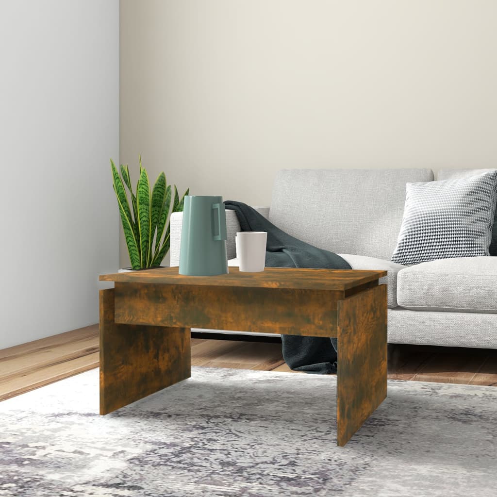 VidaXL Tavolino Da Salotto Sollevabile 80x50x42,5 Cm - Rovere Fumo - Legno Multistrato - 3