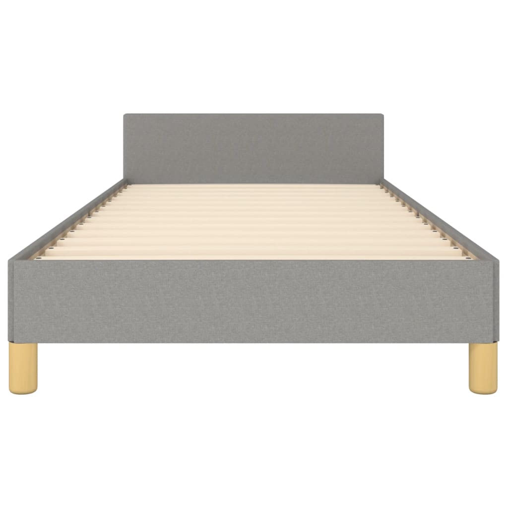 Cadre de lit sans matelas gris clair 100 x 200 cm tissu - 6