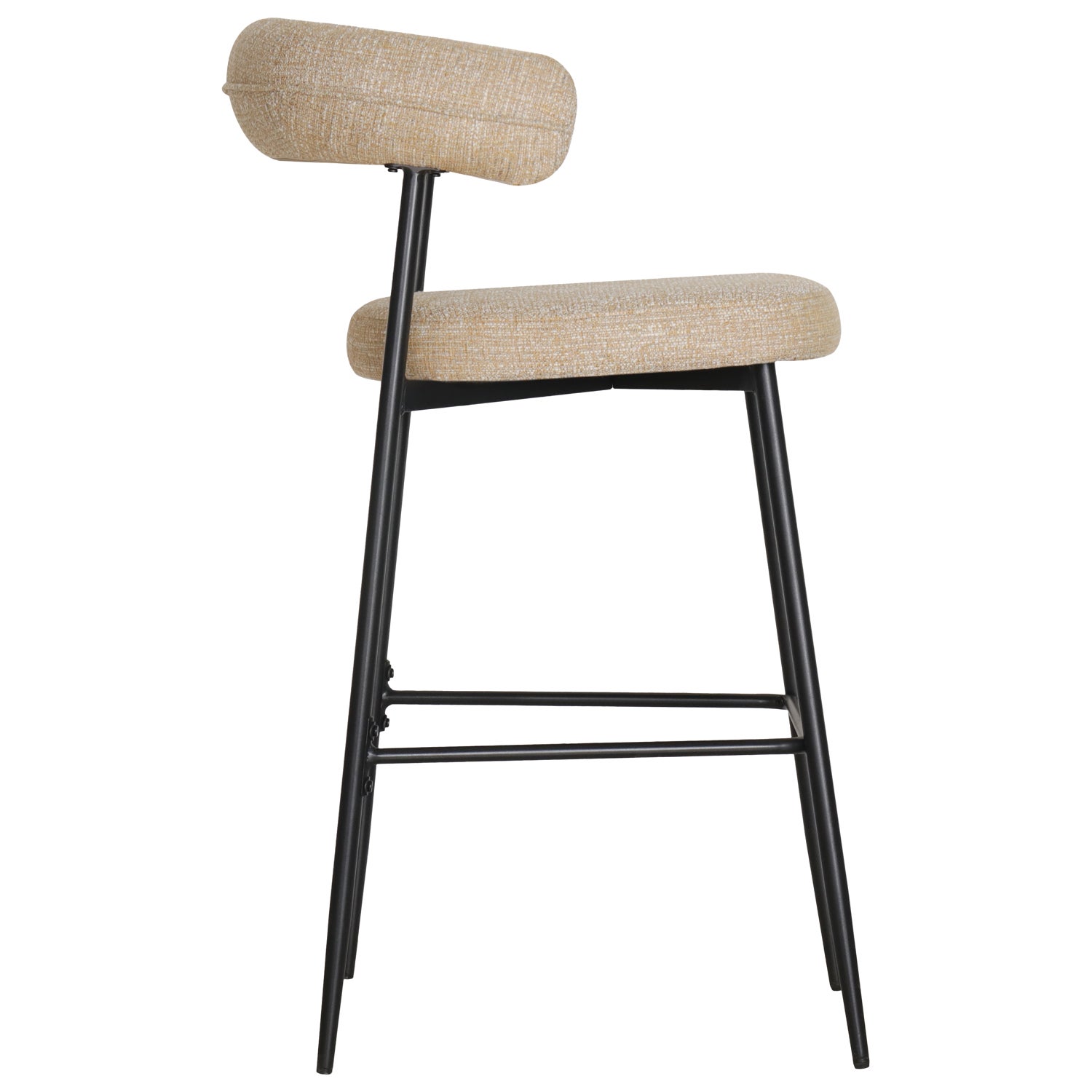 Lot de 2 tabourets de bar jaune chiné tissu THÉA - 2