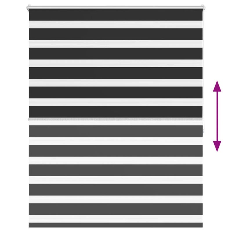 Tenda a rullo oscurante zebra 140x175cm nera vidaXL - 5