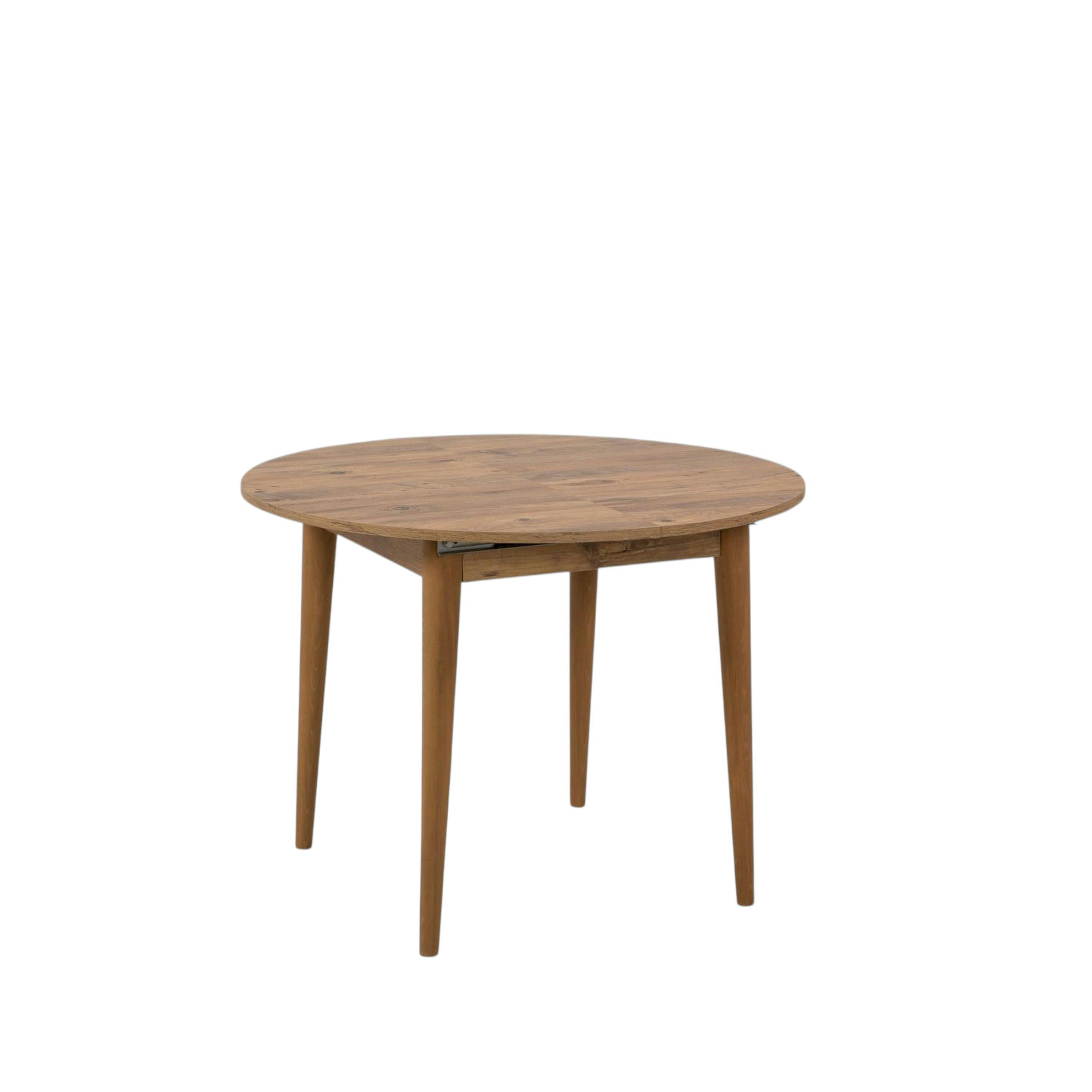 Table ronde extensible effet pin Ø100-131 cm ORINA - 3