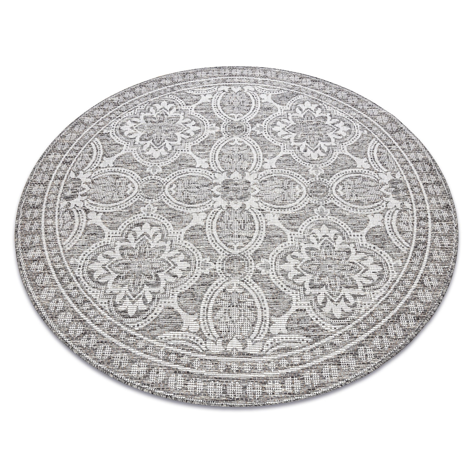 Dywan SZNURKOWY SIZAL LOFT 21193 koło BOHO kość słoniowa/srebrny/taupe koło 160 cm