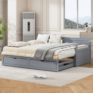 Canapé-Lit En Bois Avec Rangement – 90/180x190 Cm – Prises USB/Type-C – Tiroirs Et Étageres – Enfant/Adulte – Blanc