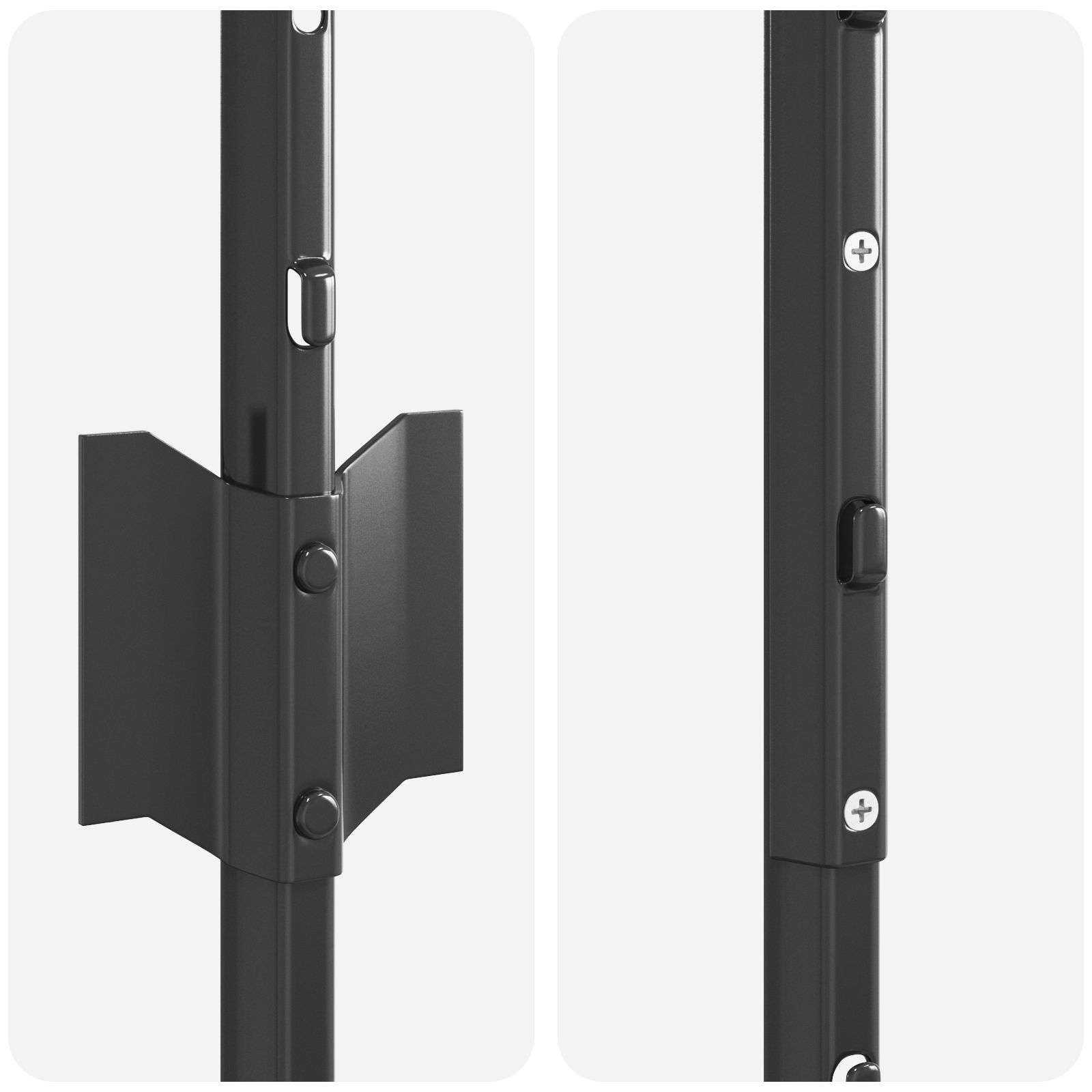 Wbudowany słupek ogrodzeniowy 44 pcs Szary 200 cm vidaXL