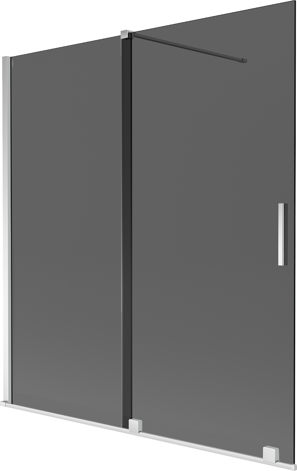 Mexen Velar parawan nawannowy 2-skrzydłowy rozsuwany 150 x 150 cm, grafit, chrom - 896-150-000-41-01