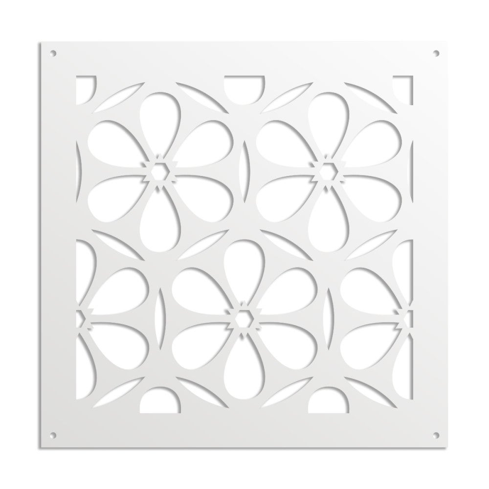 ESAPRIME - Panel perforowany z PVC - Osłona przeciwsłoneczna - Rozmiar 98x98 cm - Grubość 1 cm - Kolor BIAŁY