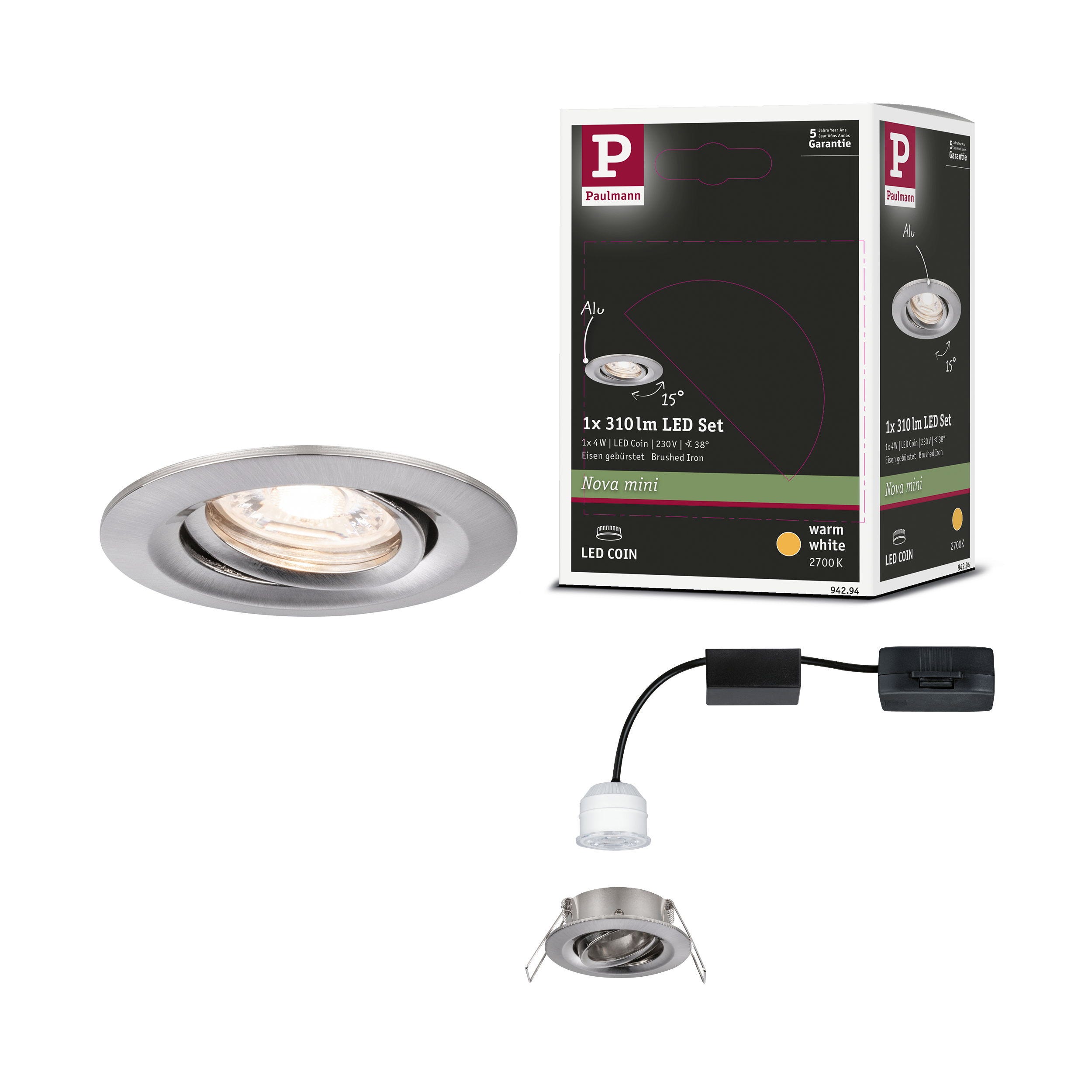 Coin Led Spot encastré LED Nova Mini Coin Luminaire individuel orientable rond ...