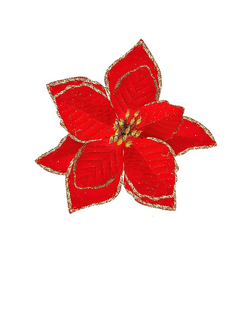Sztuczne kwiaty poinsecji, dekoracja świąteczna, zestaw 12 sztuk, czerwone