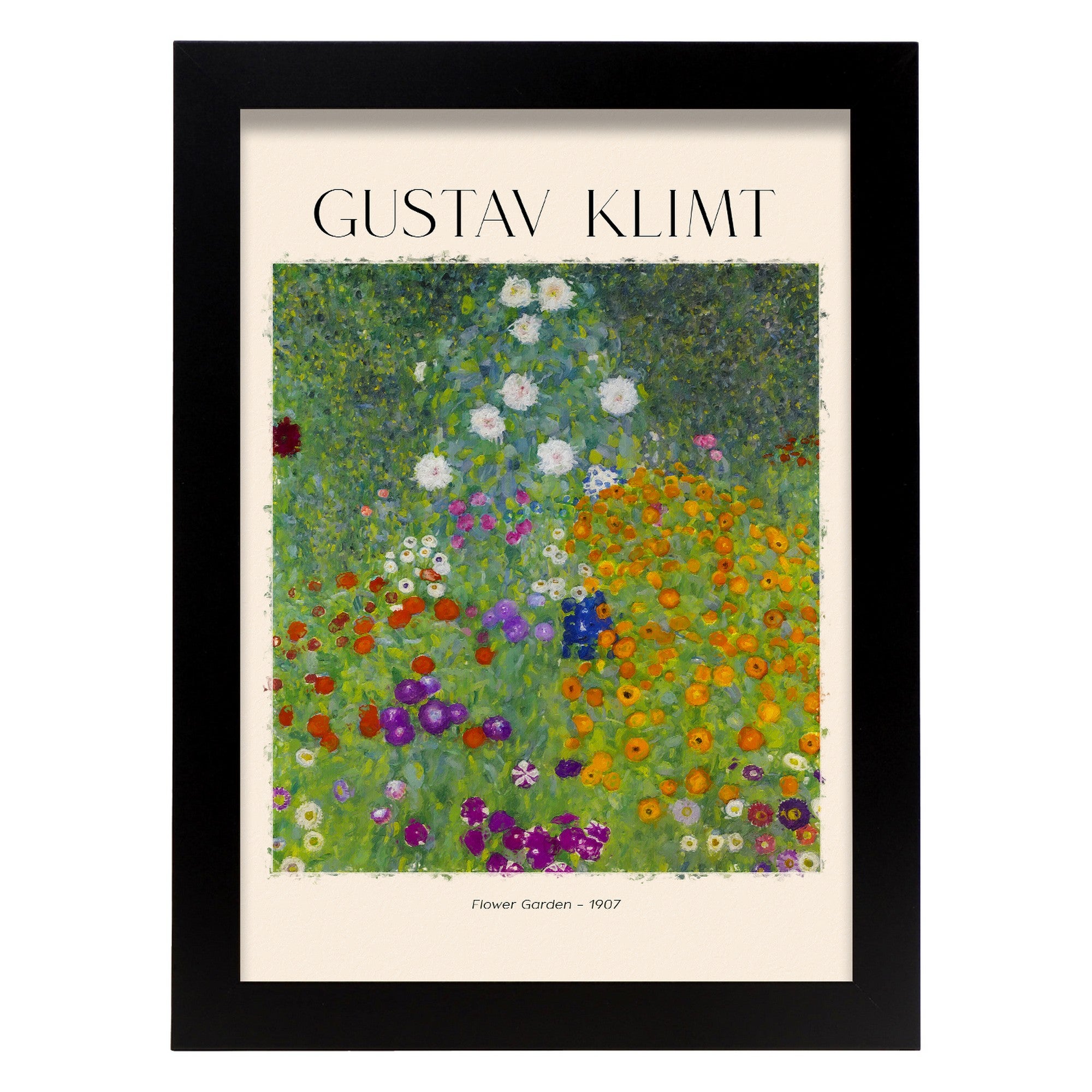 Affiche Jardin De Fleurstableaux Décoratifs Pour Votre Chambre À Coucher Foyer Impressions Inspirées De Gustav Klimt A4 Avec Des Cadre Noir - 2