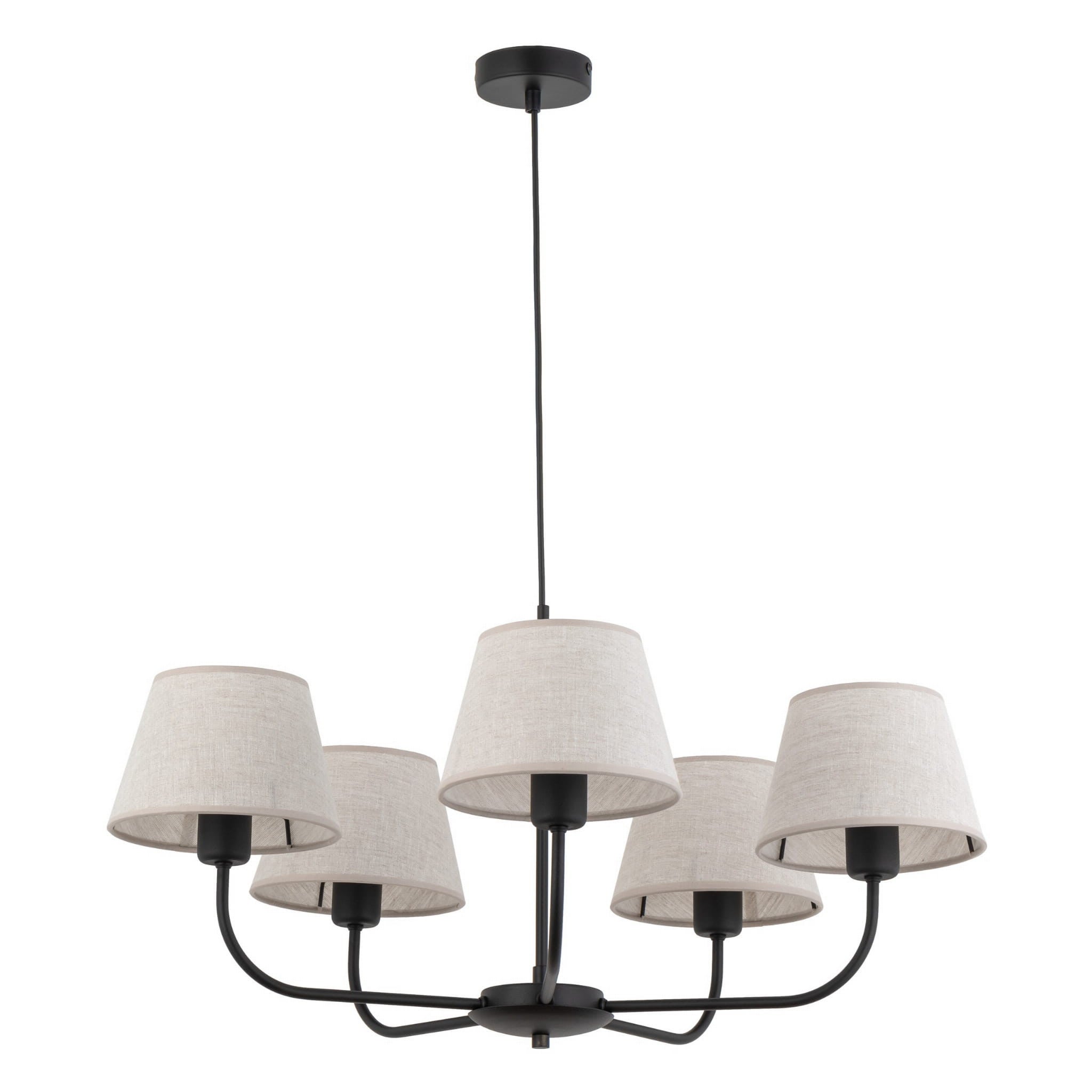 Lampa wisząca Chicago czarna-len 5xE27x15W wym: 86 x 65 x 68 cm metal TK Lighting