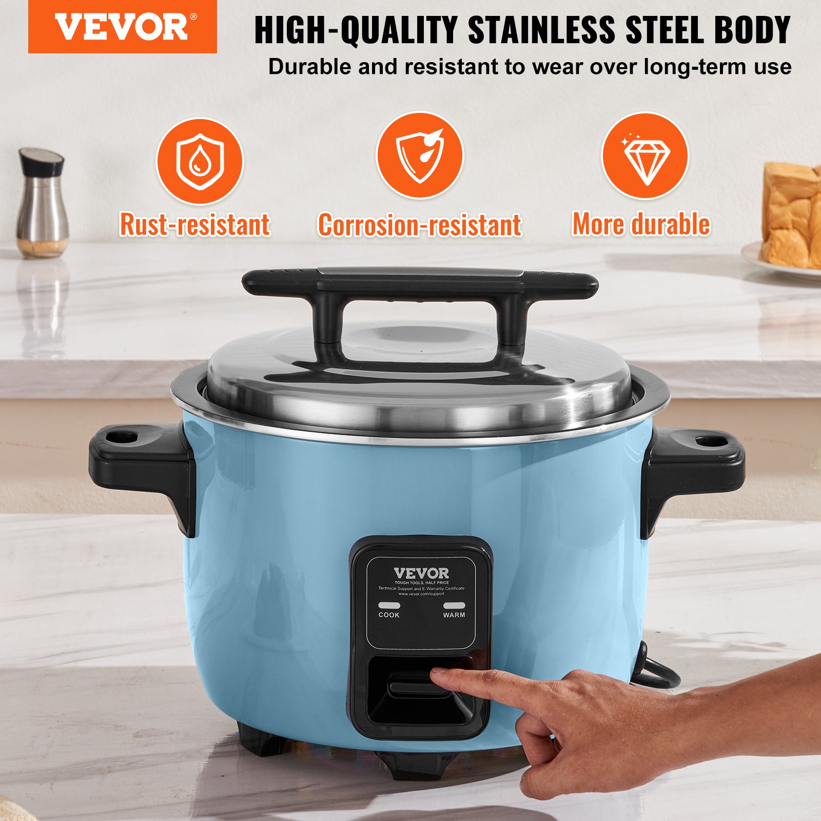 JUNG PerfectCook Cuociriso 3 In 1 In Acciaio Inox - 1,2 Litri, Per Riso, Verdure E Vapore, Con Modalità Mantieni Caldo
