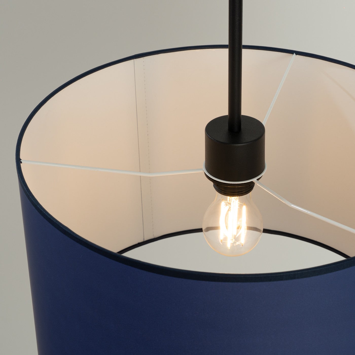 Lampa sufitowa z abażurem NEVIA granatowo-czarna 1xE27x40W tworzywo sztuczne wym:137x40x40cm IP20 Sollux Lighting - 5