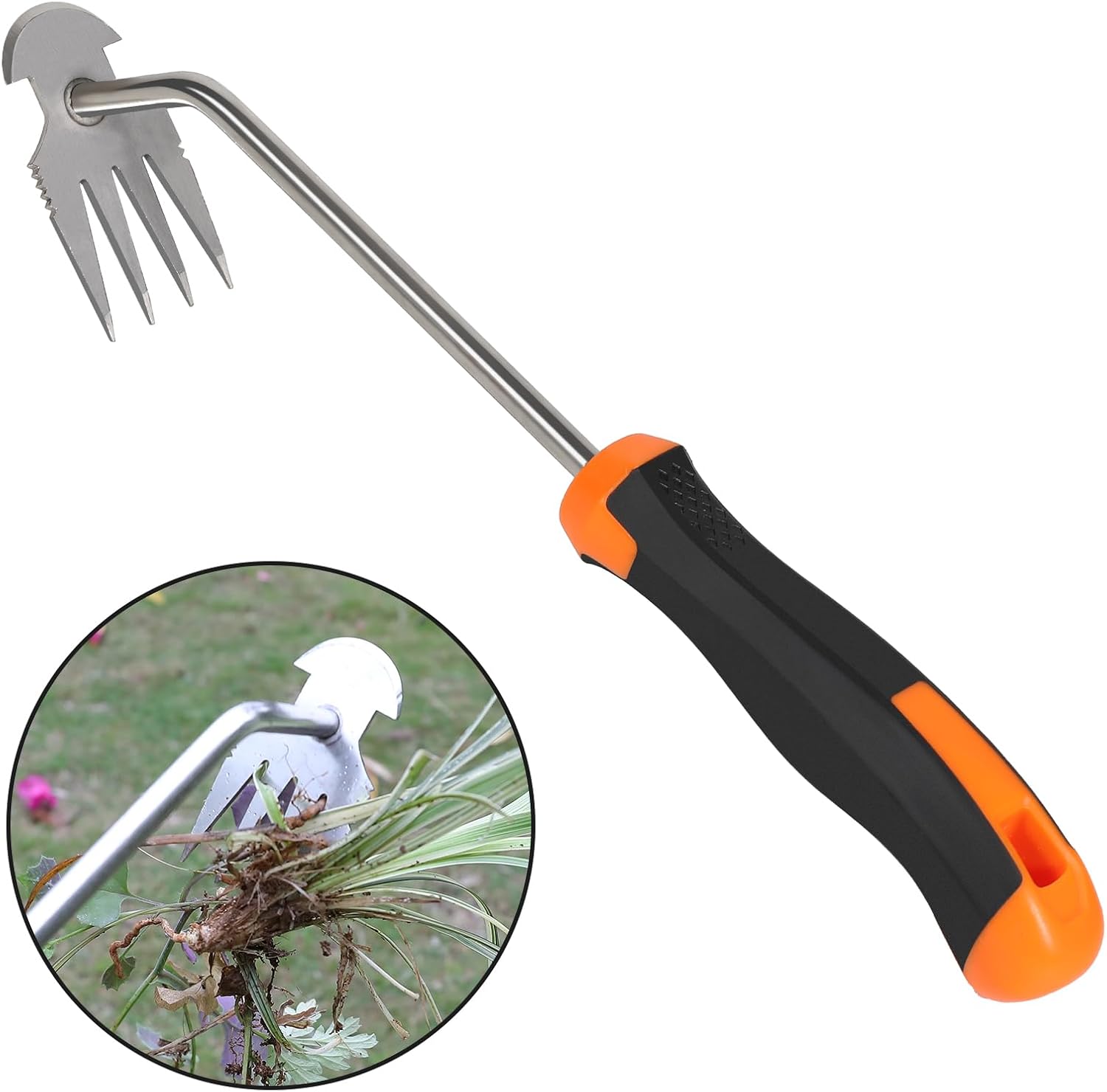 Outil De Désherbage 4 Dents - En Acier Manganèse, Manche 40,6 Cm, Pour Jardin Et Potager