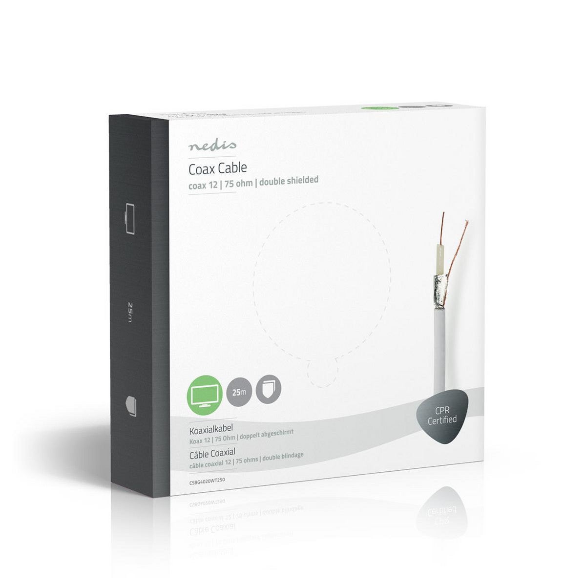 NEDIS Câble Coaxial Coaxial 12 25,0 m Boîte-Cadeau Blanc - 4