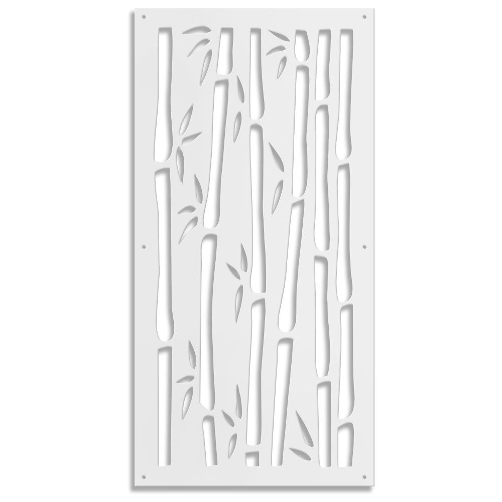 BAMBUS - Panel perforowany - kolor BIAŁY parasol przeciwsłoneczny o wymiarach 47x94 cm - grubość 10 mm