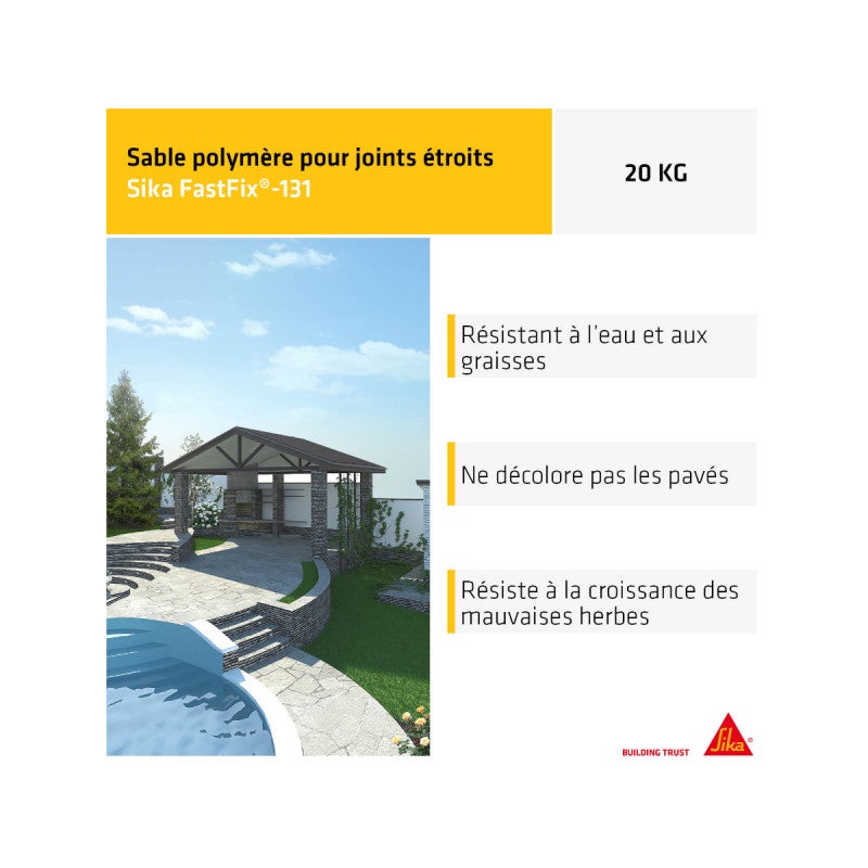 Sable polymère pour remplissage de joints de pavés et dalles SIKA ...