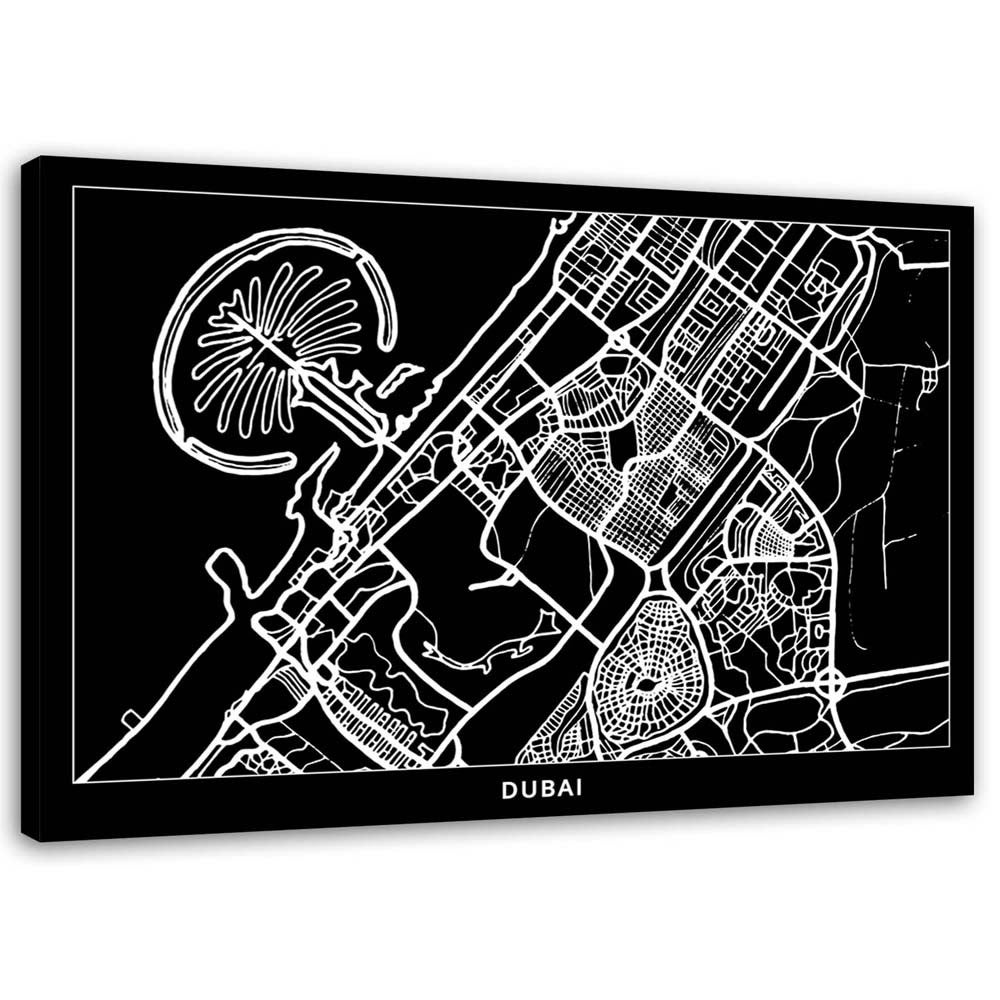 Obraz na płótnie, Dubaj - plan miasta 100x70