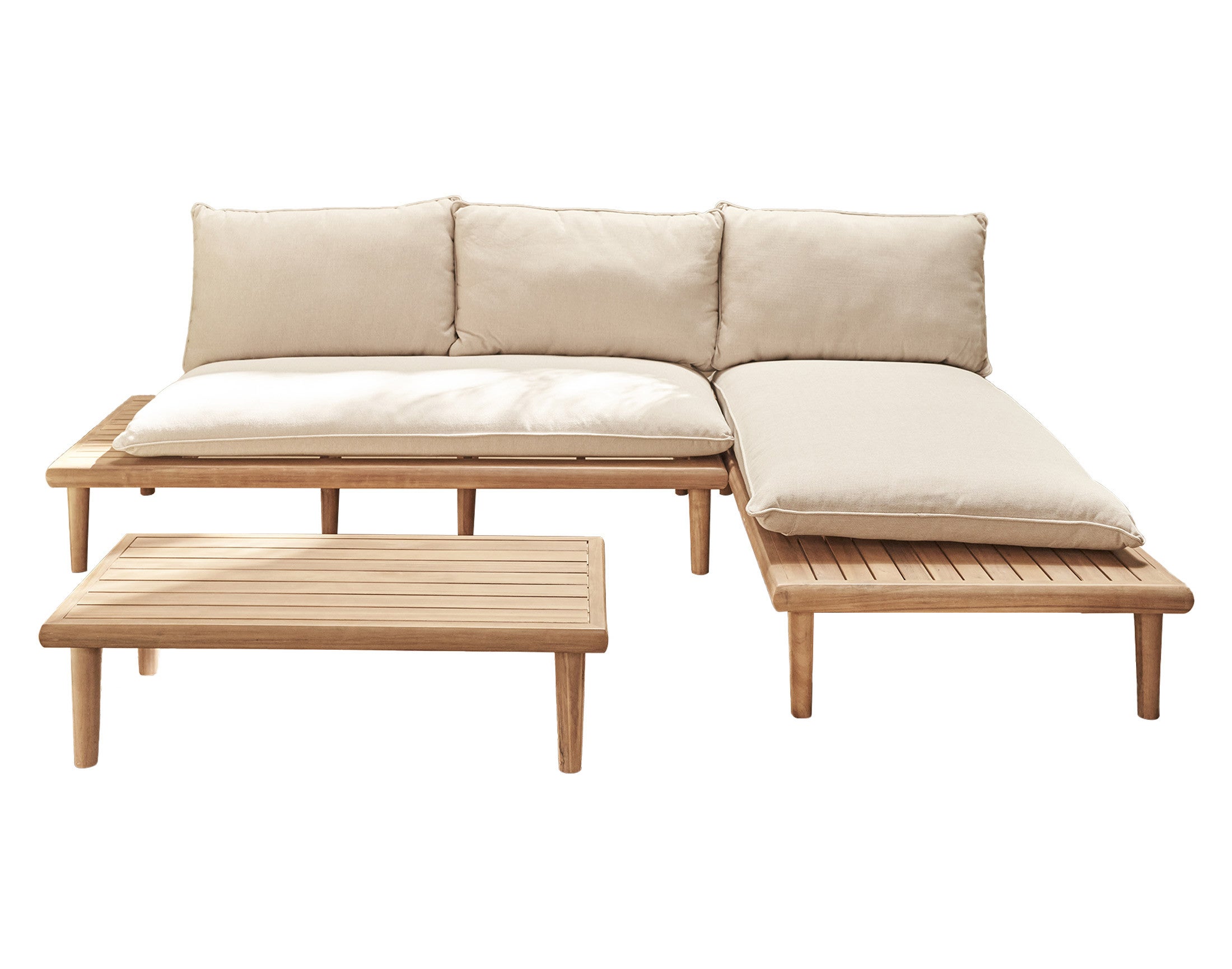 Salon de jardin en Bois Marron 4 personnes - 9
