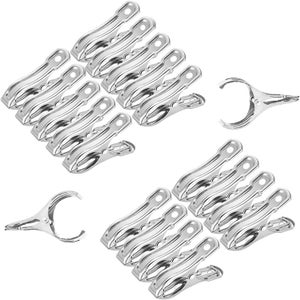 Clip a coda lunga in metallo, 10 mollette lunghe antivento Tai, grandi clip di apertura con forte di serraggio, clip in acciaio inox con ganci, presa forte multifunzionale per cucina
