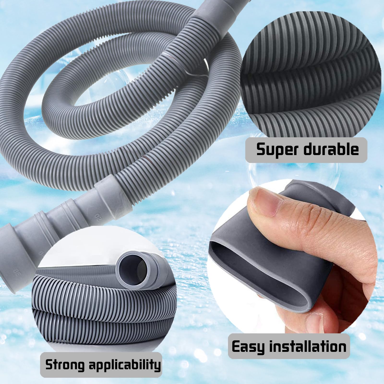 Adattatore Di Scarico Per Lavatrice 40 Mm, Con Fascetta E Raccordo, Design Antiriflusso, Universale Per Lavatrici, Asciugatrici E Lavastoviglie - 5