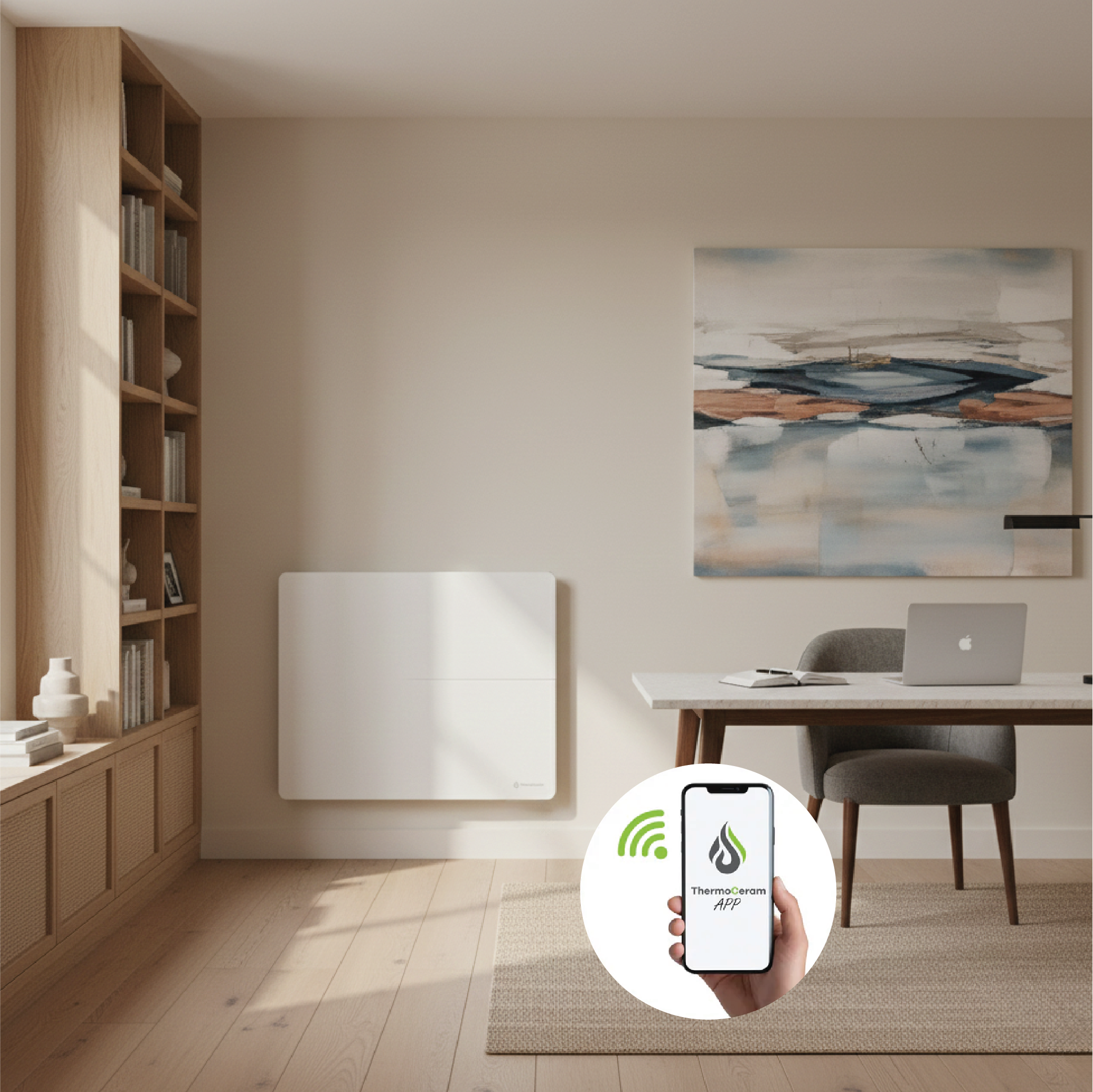 Grzejnik elektryczny WiFi dualny system 1000W Molia Thermoceram