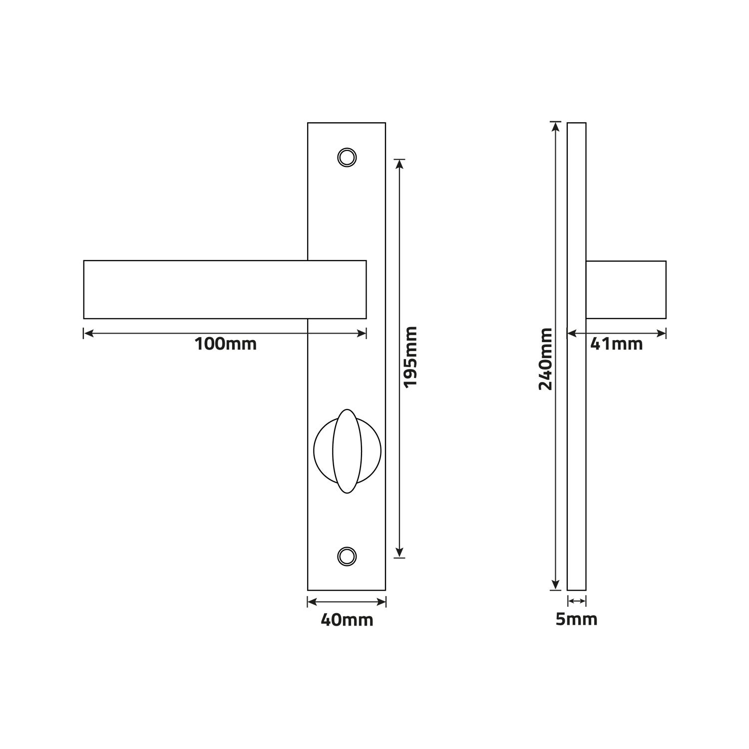 2 poignées de porte DURANCE entrée de clé, Laiton patiné entraxe 195 mm, chambre - 9