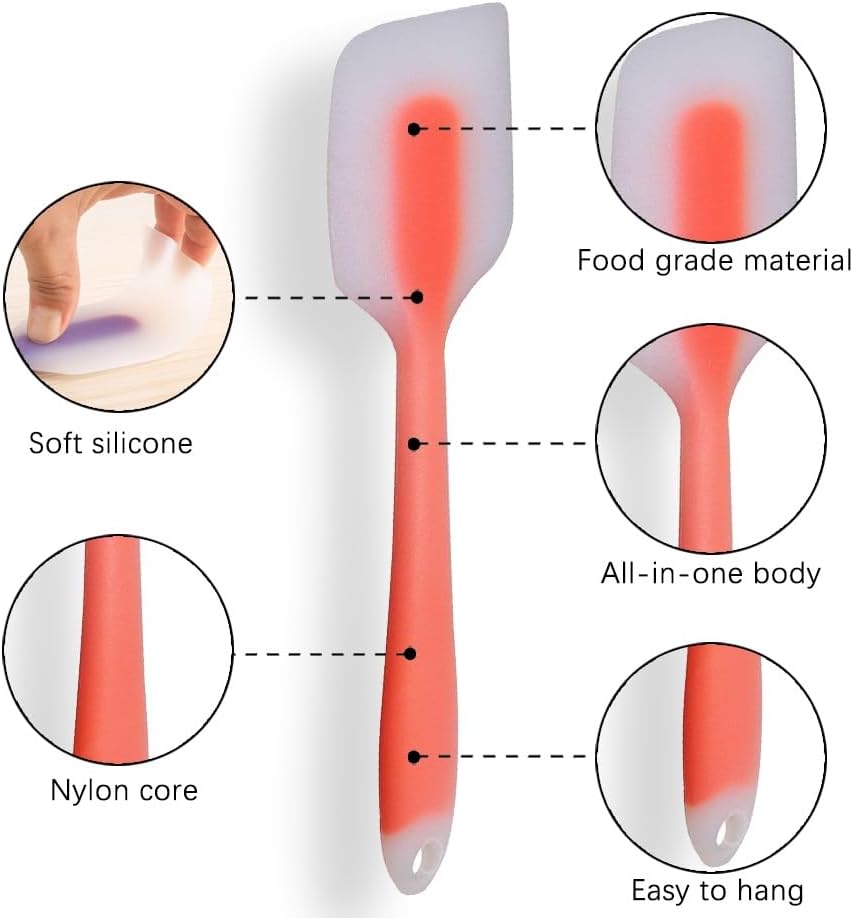 fioletowy silikonowy skrobak kuchenny o wymiarach 28*5,4 cm, elastyczny, odporny na ciepło skrobak, skrobak do ciasta do pieczenia