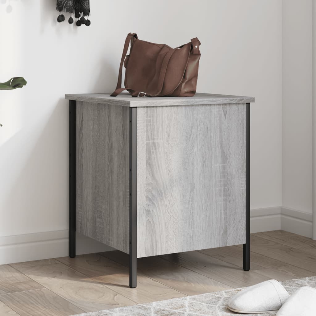 Banco interior | banco con almacenaje madera ingeniería gris sonoma 40x42,5x50cm cfw65711