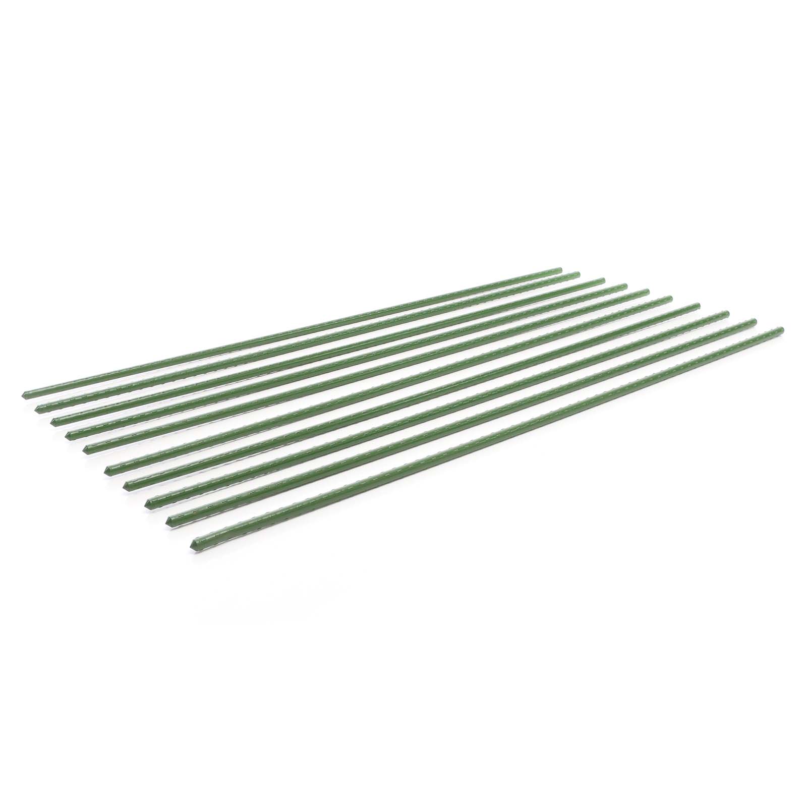 Lot de 10x Tuteurs Plantes – Ø 11 x 1500 mm – en Vert – en Métal – Support de Légumes Fleurs grimpantes – Piquets Attache Tomates – Roses,… Toboli - 5