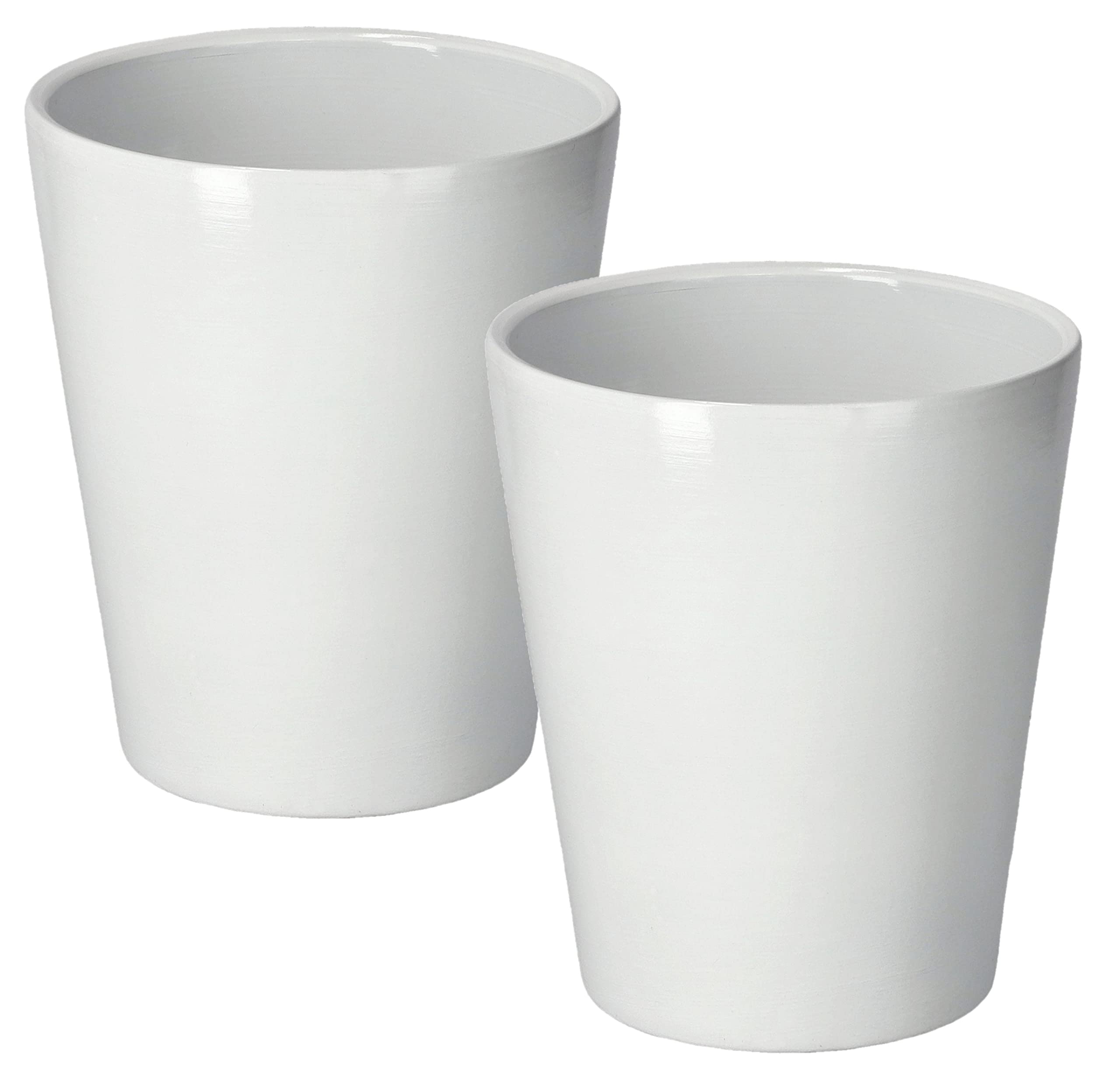 Doniczka osłonka ceramiczna na kwiaty 12 cm biała - 2 szt. - KOTARBAU