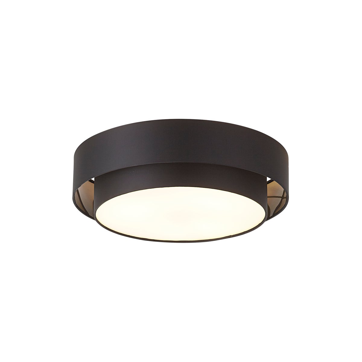 Qazqa nowoczesny plafon - Drum Duo - czarny, okrągły, max. 15w, e27, z 3 punktami świetlnymi, 50cm oświetlenie wewnętrzne