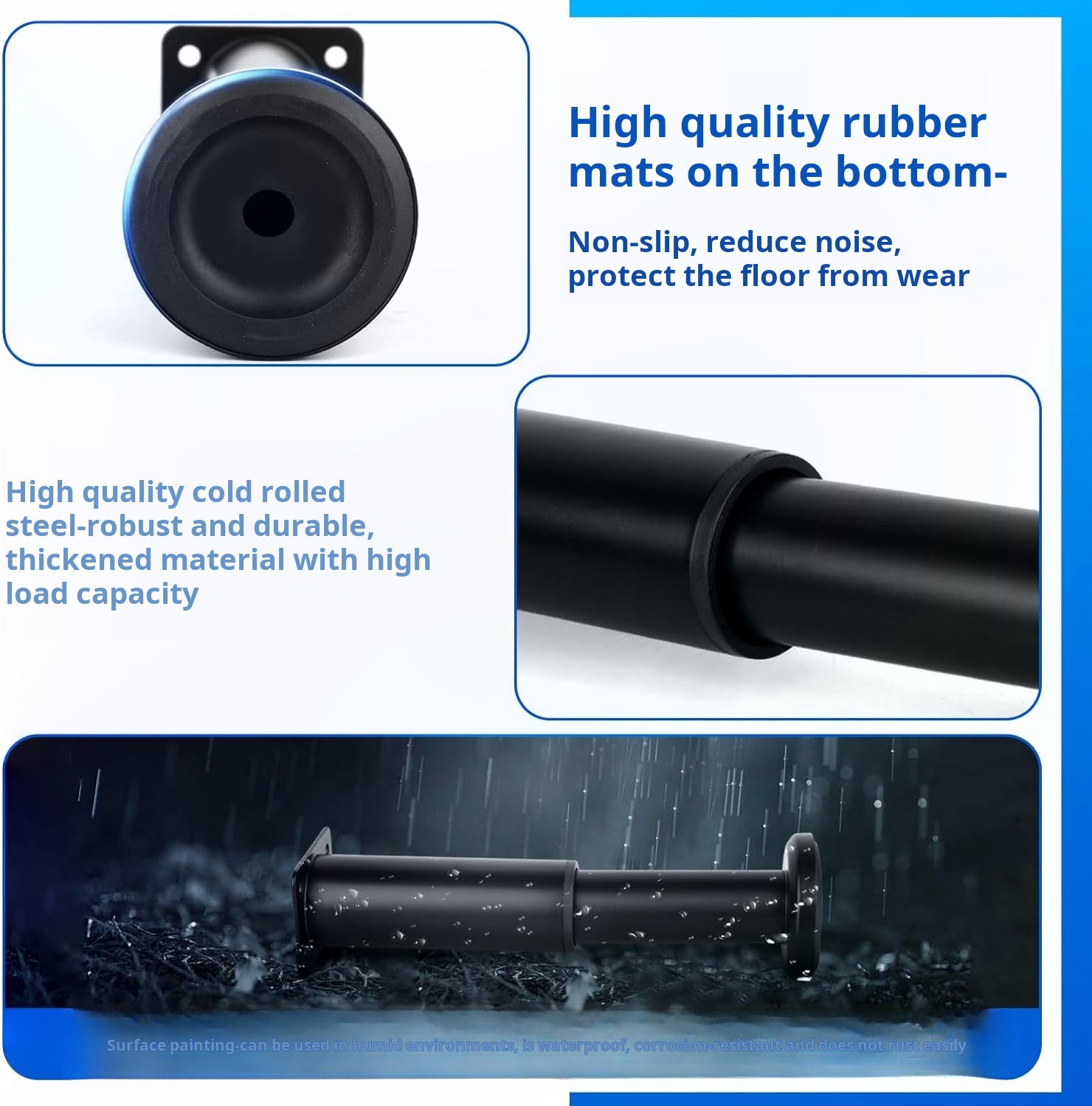 Conjunto de 4 pernas de móveis, pernas de móveis ajustáveis, pernas de suporte de móveis de 12-18 cm, adequadas para sofás, camas, armários - 4