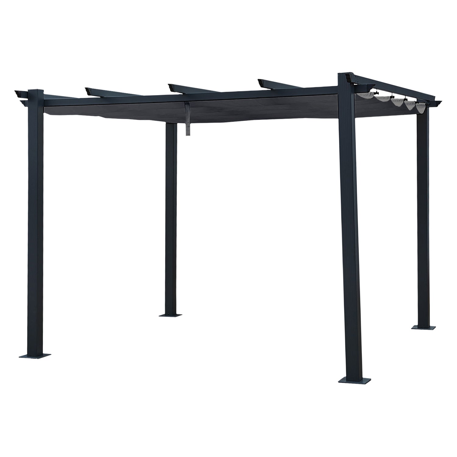 Pergola wolnostojąca 3 × 3 m CASSIS szara - konstrukcja aluminiowa