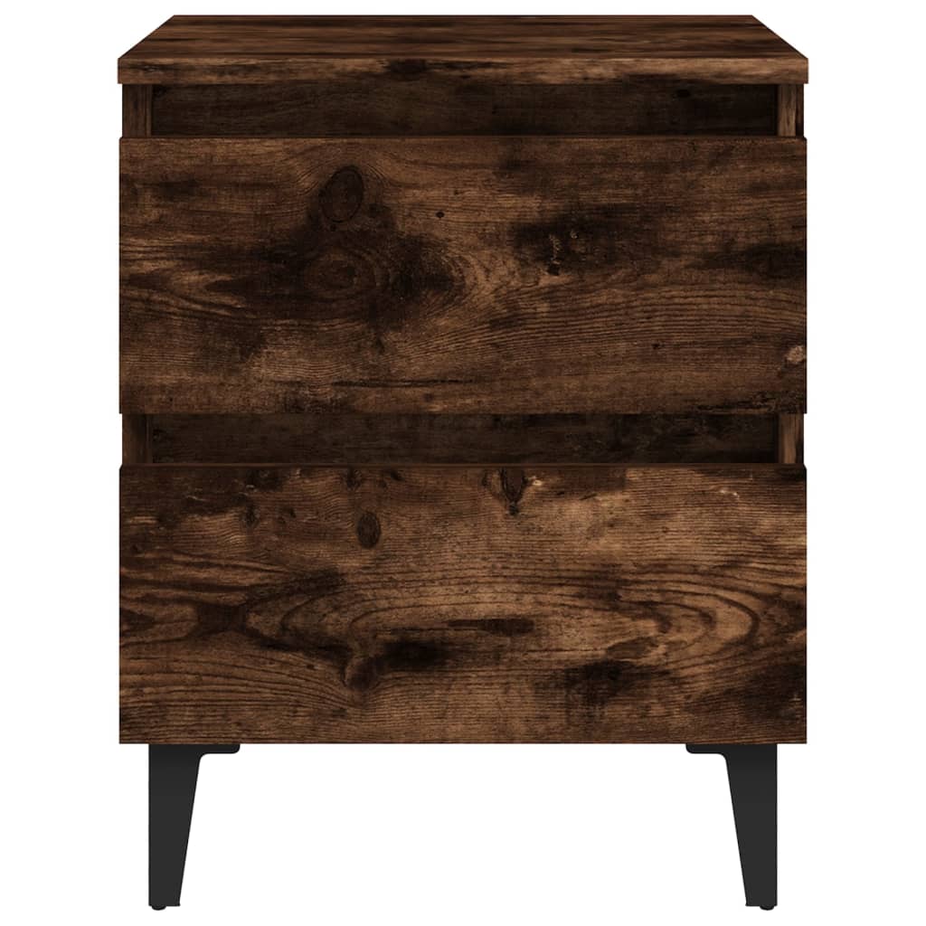 Lot de 2 Tables de chevet，Table d'appoint, Table de nuit pour Salon Chambre pieds en métal Chêne fumé 40x35x50 cm407950 - 6