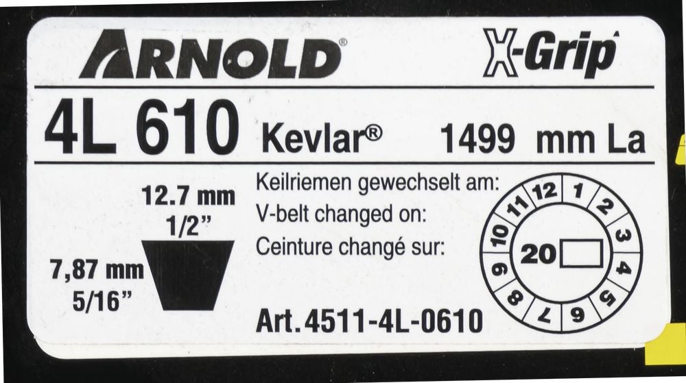 Courroie trapézoïdale X-Grip V de type 4L610 - 2