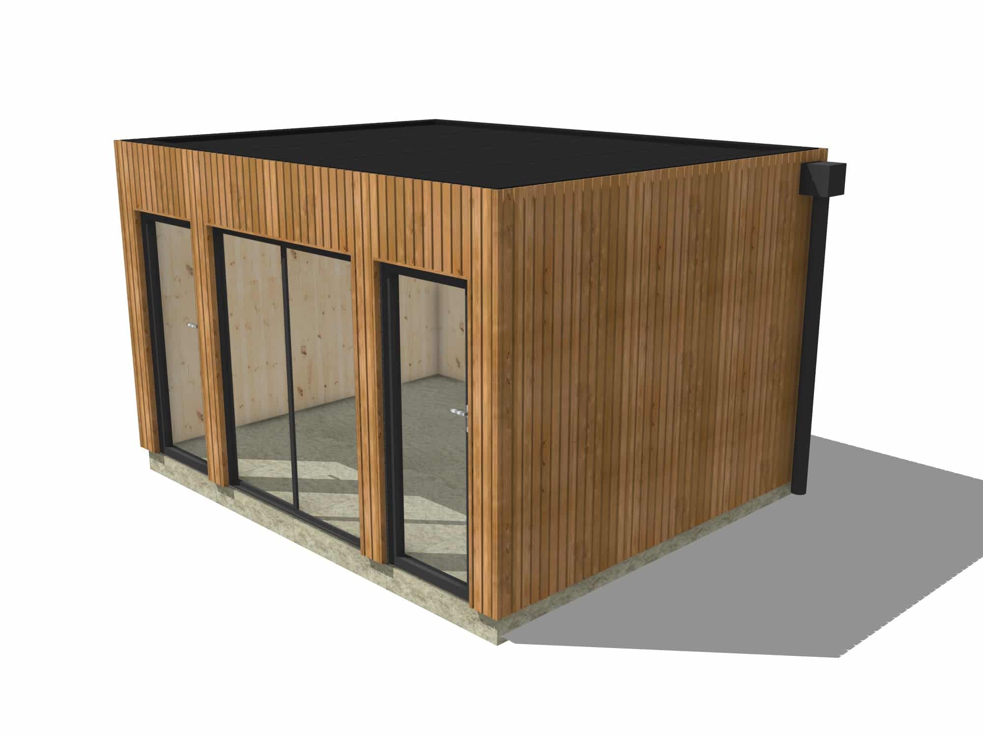 Studio de jardin indépendant à louer en bois 4,4 x 3,5 x 2,7 m / menuiseries alu k-line - 2